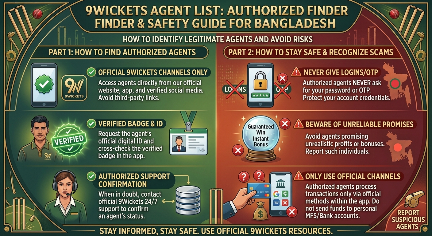 9Wickets Agent List How to Find Authorized Agents and Stay Safe in Bangladesh